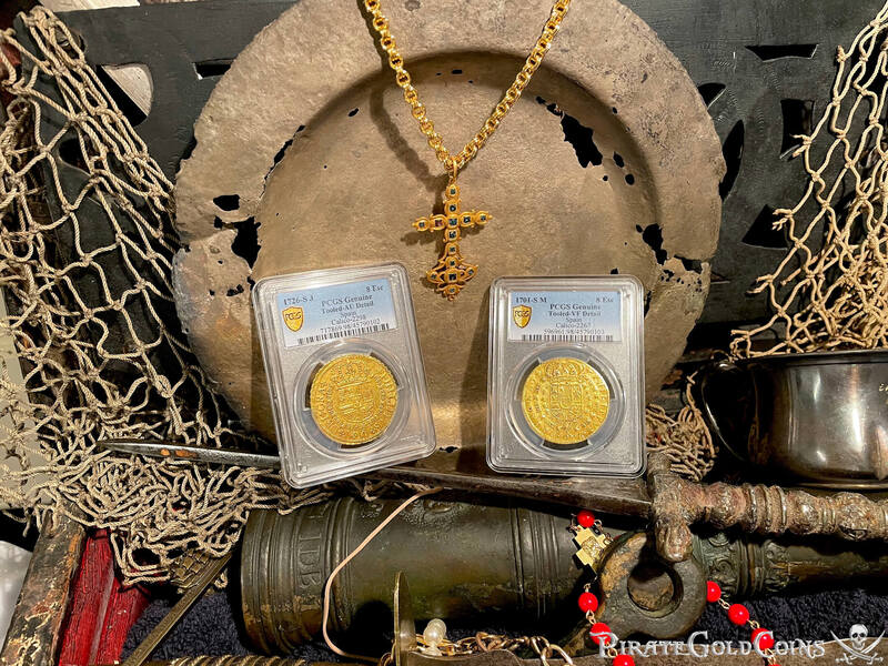 Spain 8 Escudos 1701 "Milled" PCGS VF 5