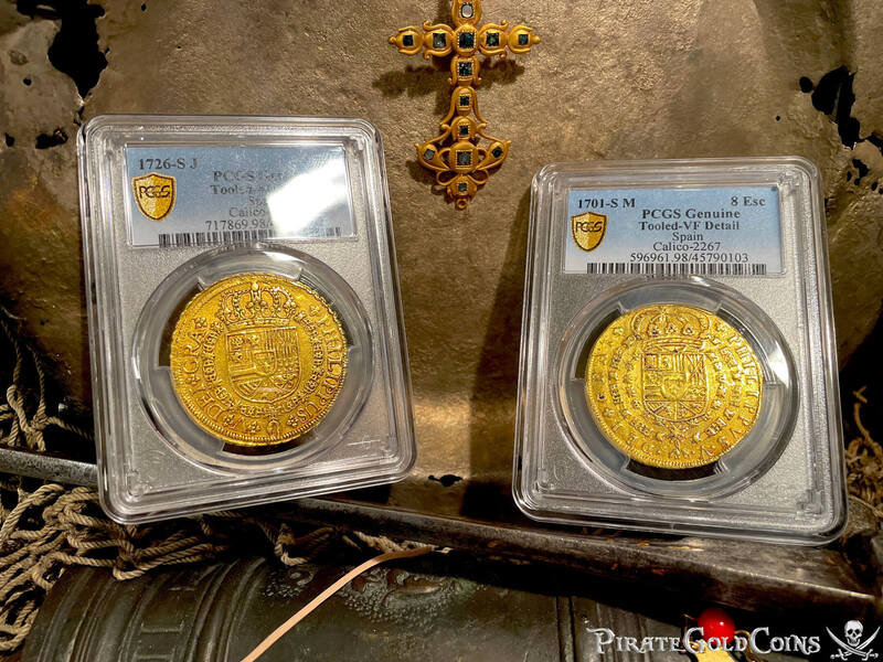 Spain 8 Escudos 1701 "Milled" PCGS VF 9