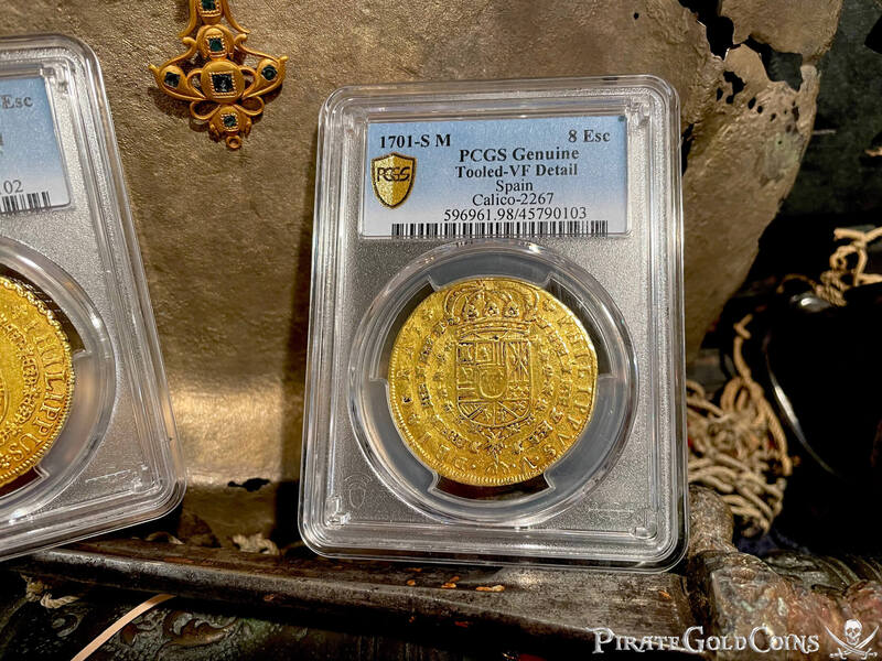 Spain 8 Escudos 1701 "Milled" PCGS VF 11