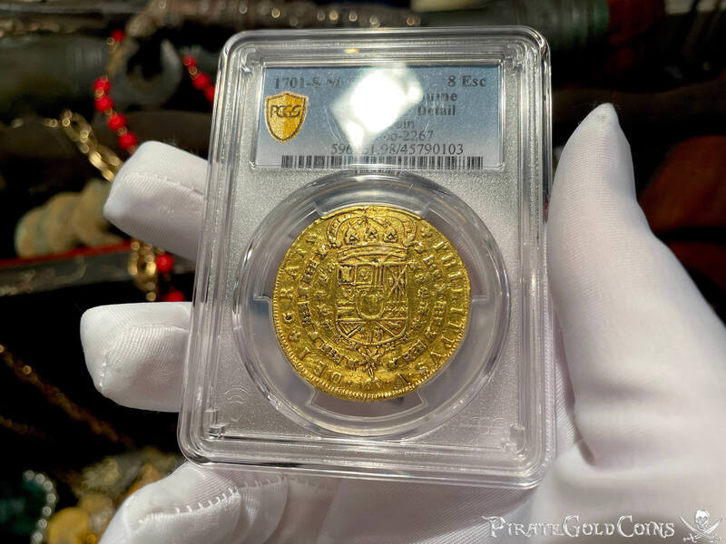 Spain 8 Escudos 1701 "Milled" PCGS VF 22
