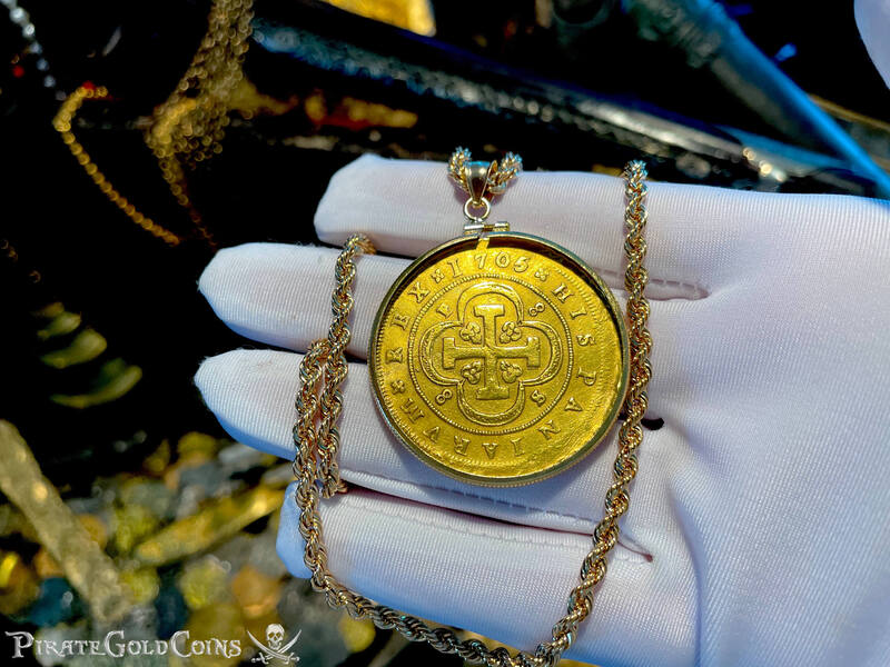 Spain 8 Escudos 1705 "Full Date" to be Pendant 3