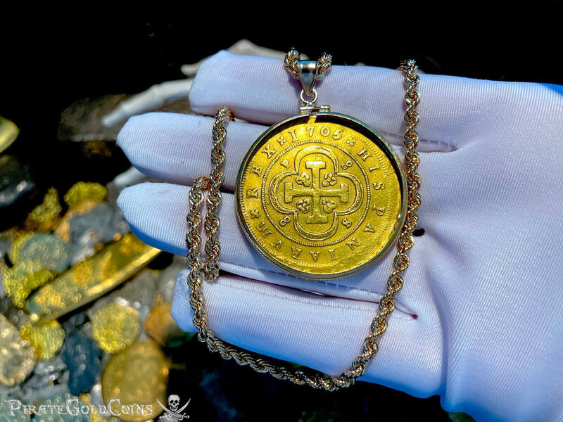 Spain 8 Escudos 1705 "Full Date" to be Pendant 13