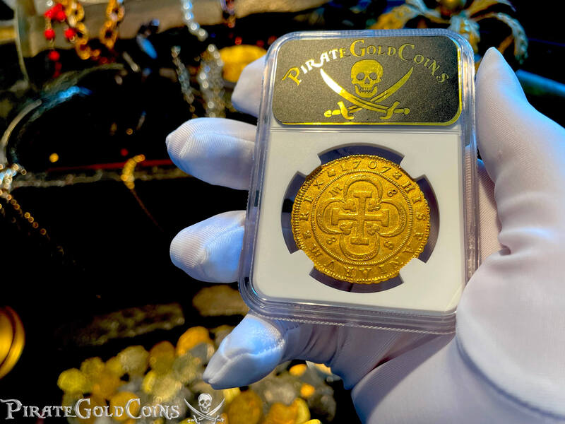 Spain 8 Escudos 1707 "Unique Only 1 Known!" NGC 53 7