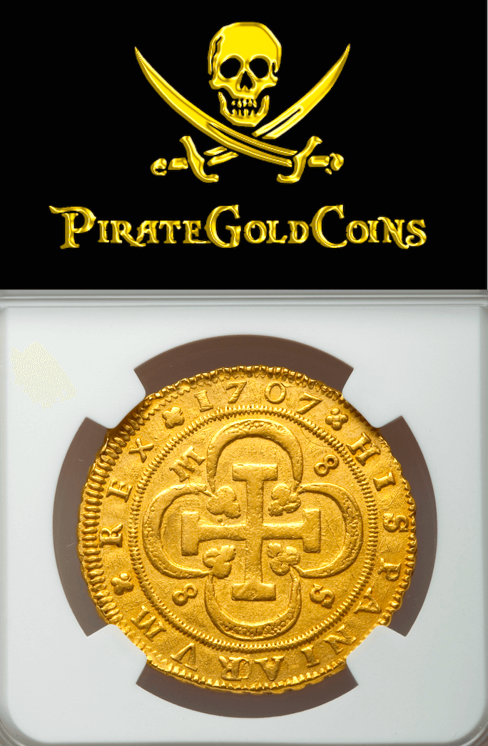 Spain 8 Escudos 1707 "Unique Only 1 Known!" NGC 53