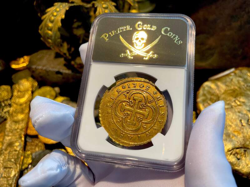 Spain 1703 8 Escudos "Full Date" NGC 55 9