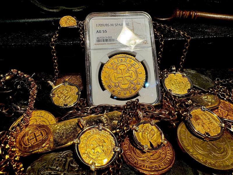 Spain 8 Escudos 1709/8 "Philip V" NGC 55 10