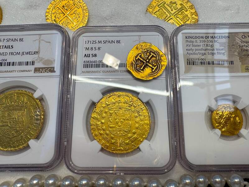 Spain 8 Escudos 1712 "Philip V" NGC 58 14