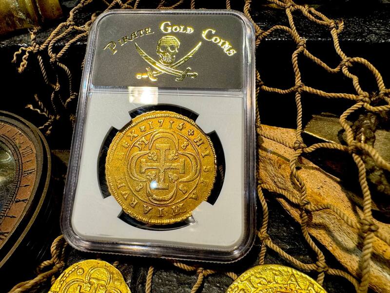 Spain 8 Escudos 1715 "Year of the Fleet" NGC 20 23