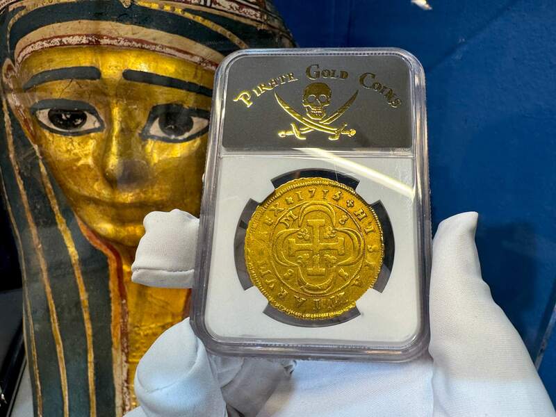 Spain 8 Escudos 1715 "Year of the Fleet" NGC 20 12