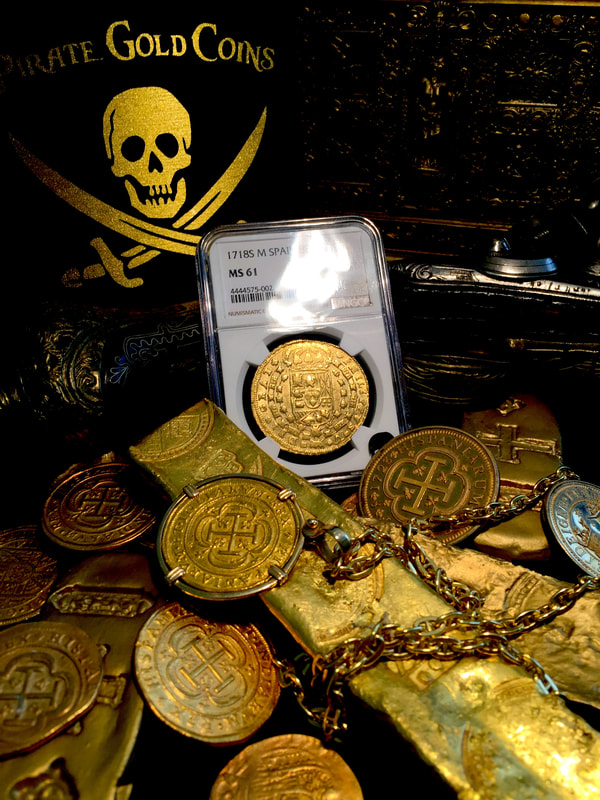 Spain  8 Escudos  1718  "Only 1 Known"  NGC 61  Gold Doubloon 4