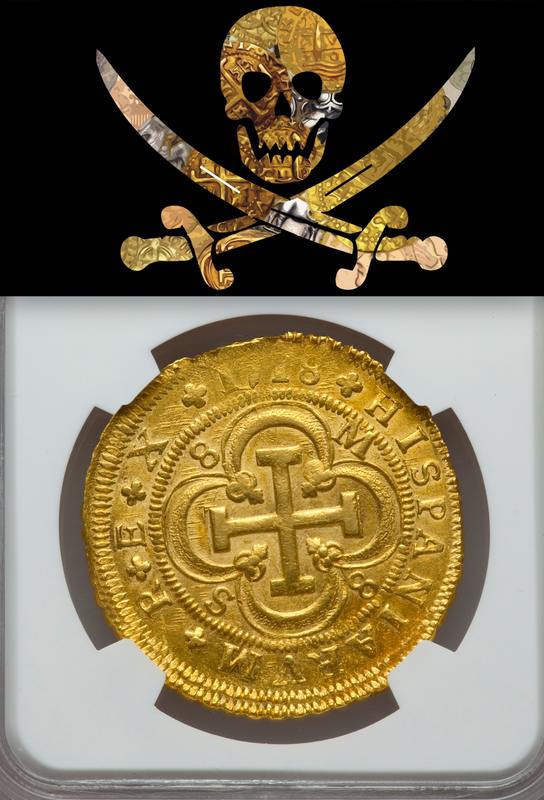Spain  8 Escudos  1718  "Only 1 Known"  NGC 61  Gold Doubloon 12