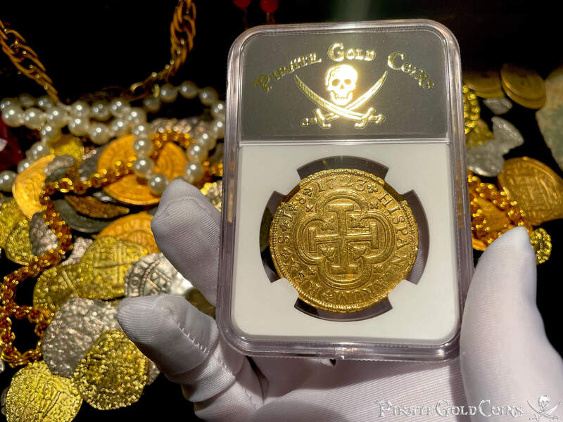 Spain 8 Escudos 1723 "Great Pendant" NGC XF 7