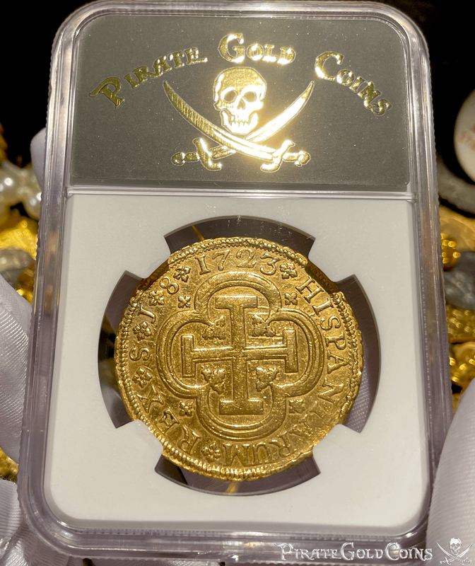 Spain 8 Escudos 1723 "Great Pendant" NGC XF 12