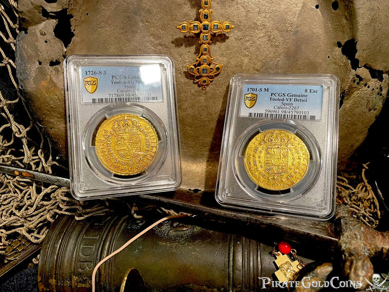 Spain 8 Escudos 1726 "Rare Date" NGC AU 7