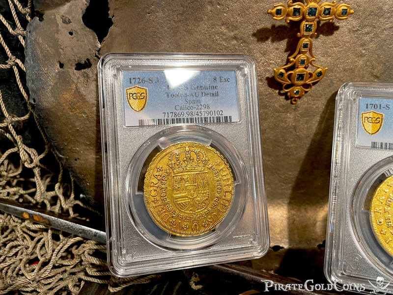 Spain 8 Escudos 1726 "Rare Date" NGC AU 8