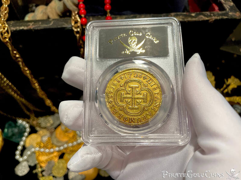 Spain 8 Escudos 1726 "Rare Date" NGC AU 18