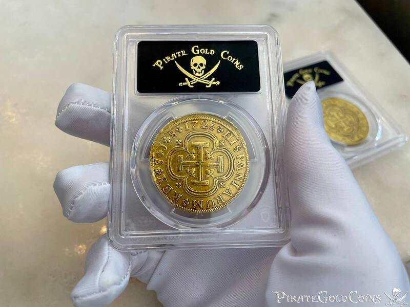 Spain 8 Escudos 1726 "Rare Date" NGC AU 24