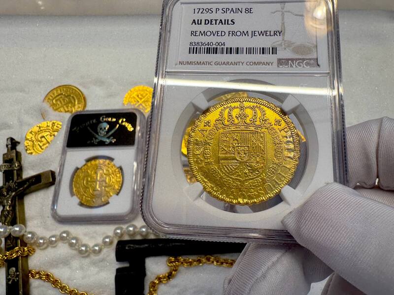 Spain 8 Escudos 1729 "Philip V" NGC AU 8