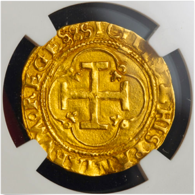 Spain  1 Escudo  1516-56  "Full Legends & Perfect Centering"  NGC 58 4