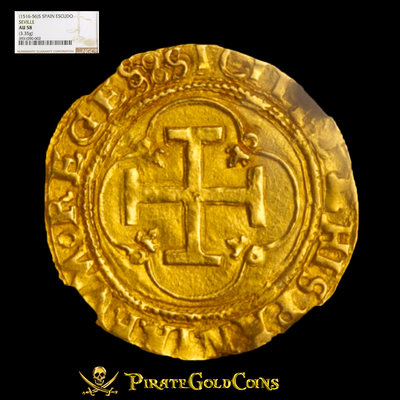 Spain  1 Escudo  1516-56  "Full Legends & Perfect Centering"  NGC 58 5