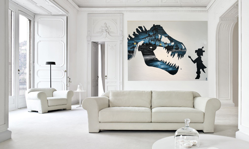 Treasure Paintings by JR Bissell  "Dare to DREAM." T-Rex & Pirate Kid 6