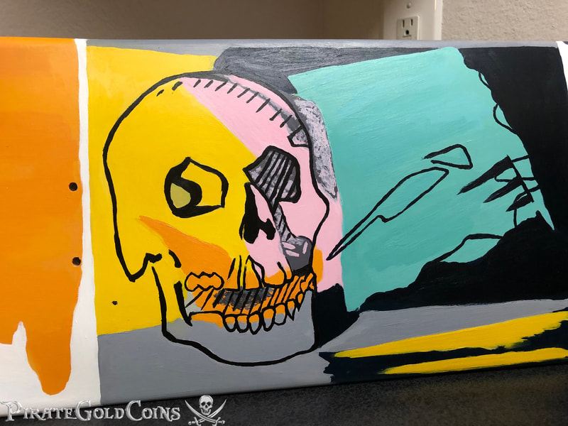 Treasure Paintings by JR Bissell: A Pirate Rendition of Andy Warhol Skull 3
