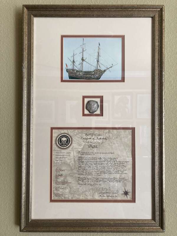 Mexico 8 Reales 1711 "From only Pirate Shipwreck! Whydah" FRAMED